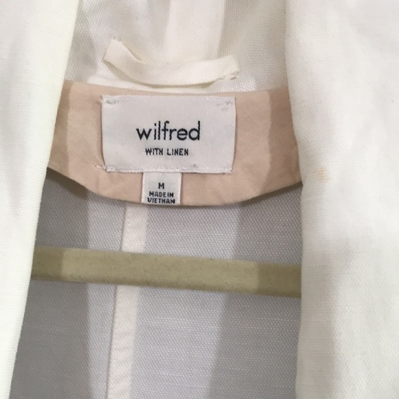 Aritzia Wilfred Cream Open Front Linen Blend Loose Fit Blazer size M - Picture 2 of 9